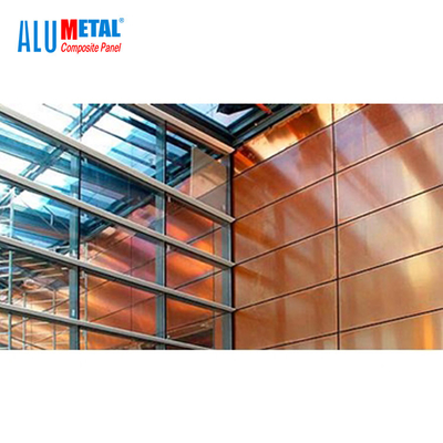 Alüminyum Metal Kompozit Panel 1000mm Eloksallı Yanmaz Bakır