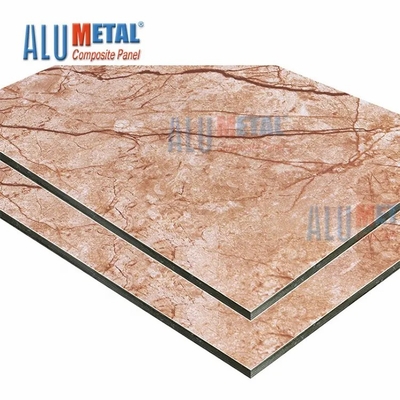 Kahverengi Mermer Desen Kaplı Alüminyum Kompozit Panel 3D Dış Cephe