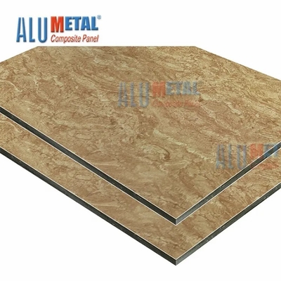 Kahverengi Mermer Desen Kaplı Alüminyum Kompozit Panel 3D Dış Cephe