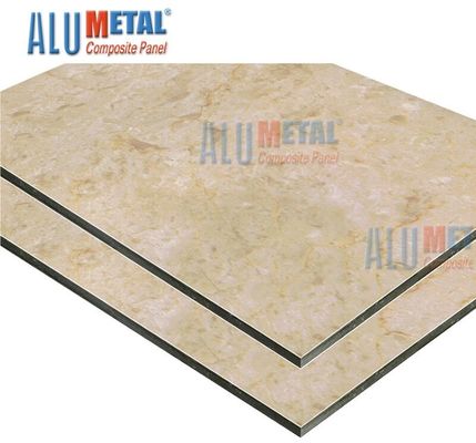 2440mm Eloksallı Mermer Alüminyum Kompozit Panel Acp Levha Beyaz 7mm Alüminyum Levha