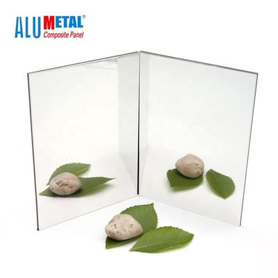 Gümüş A2 FR Ayna Alüminyum Kompozit Panel 1220mm Duvar Kaplama ACP 0.5MM