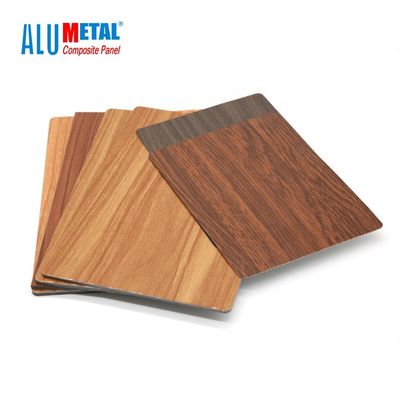 0.05mm 6061 Dokulu Ahşap Kaplama Alüminyum Kompozit Panel Plaka 5000mm
