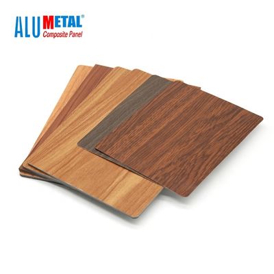 0.05mm 6061 Dokulu Ahşap Kaplama Alüminyum Kompozit Panel Plaka 5000mm