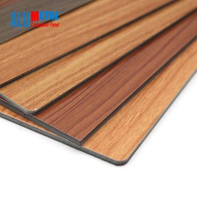 3mm Ahşap Alüminyum Kompozit Panel PE 0.3mm ACP Levha Yanmaz 3D Parlak