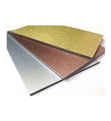 0.15mm 6mm Fırçalanmış Alüminyum Kompozit Panel Alaşımlı Levha 1250x2440mm PE Çekirdek