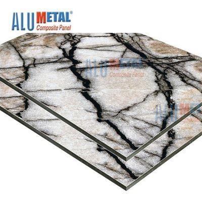 0.08mm Dekoratif Mermer Kompozit Panel AA3003 Alümina Acp Levha 4mm 1500mm