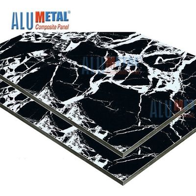0.08mm Dekoratif Mermer Kompozit Panel AA3003 Alümina Acp Levha 4mm 1500mm
