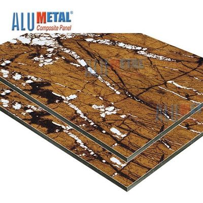 Mermer LDPE 0.70mm PE Alüminyum Kompozit Panel Sac Acp Duvar Kaplama Nano 2440mm