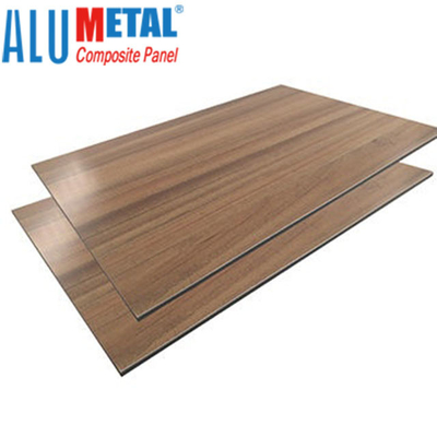 5mm Ahşap Fırçalı Alüminyum Kompozit Panel Çok Parlak