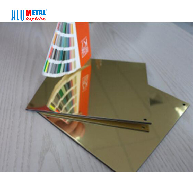 Altın Ayna Alüminyum Kompozit Panel 2440mm ACM Ldpe Çekirdek İç Duvar
