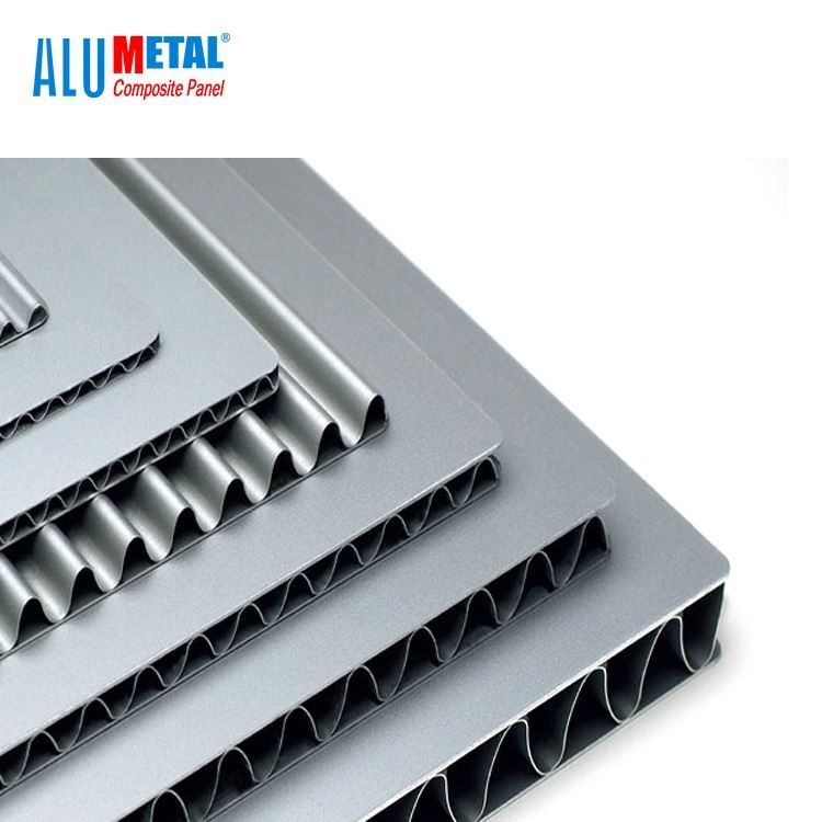 Yeşil A2 Yanmaz Alüminyum Oluklu Panel 3mm PVDF Acp Levha 1100 Alaşım