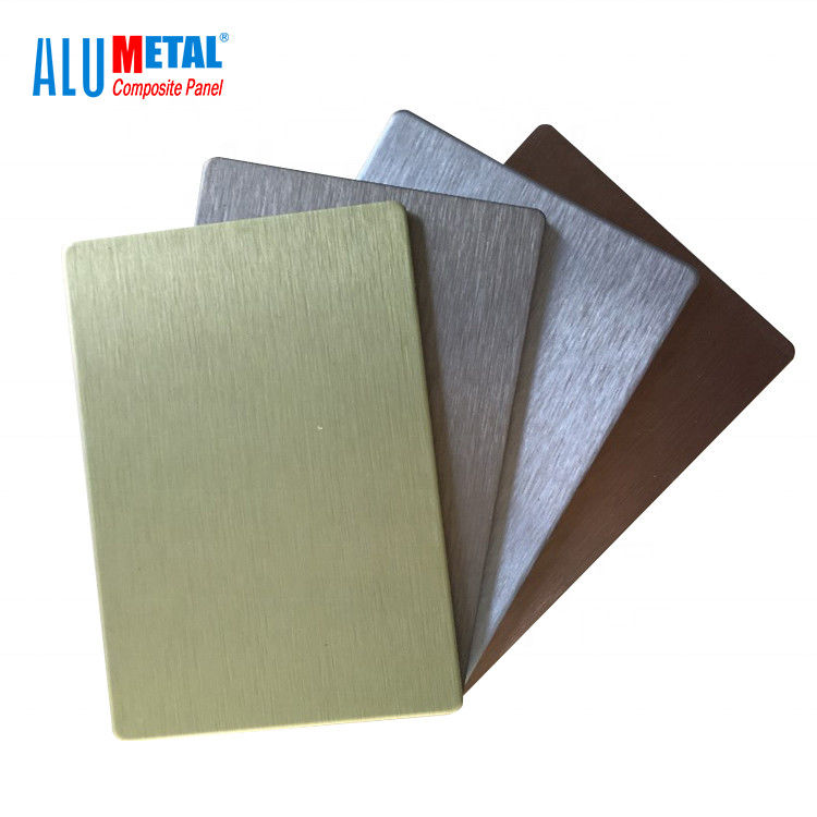 Eloksallı 0.08mm Fırçalı Alüminyum Kompozit Panel Levha Kaplama 1220mm LDPE Çekirdek