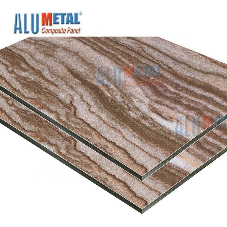 0.08mm 6mm Ahşap Plastik Mermer Alüminyum Kompozit Panel Dış Cephe Kaplama Odm